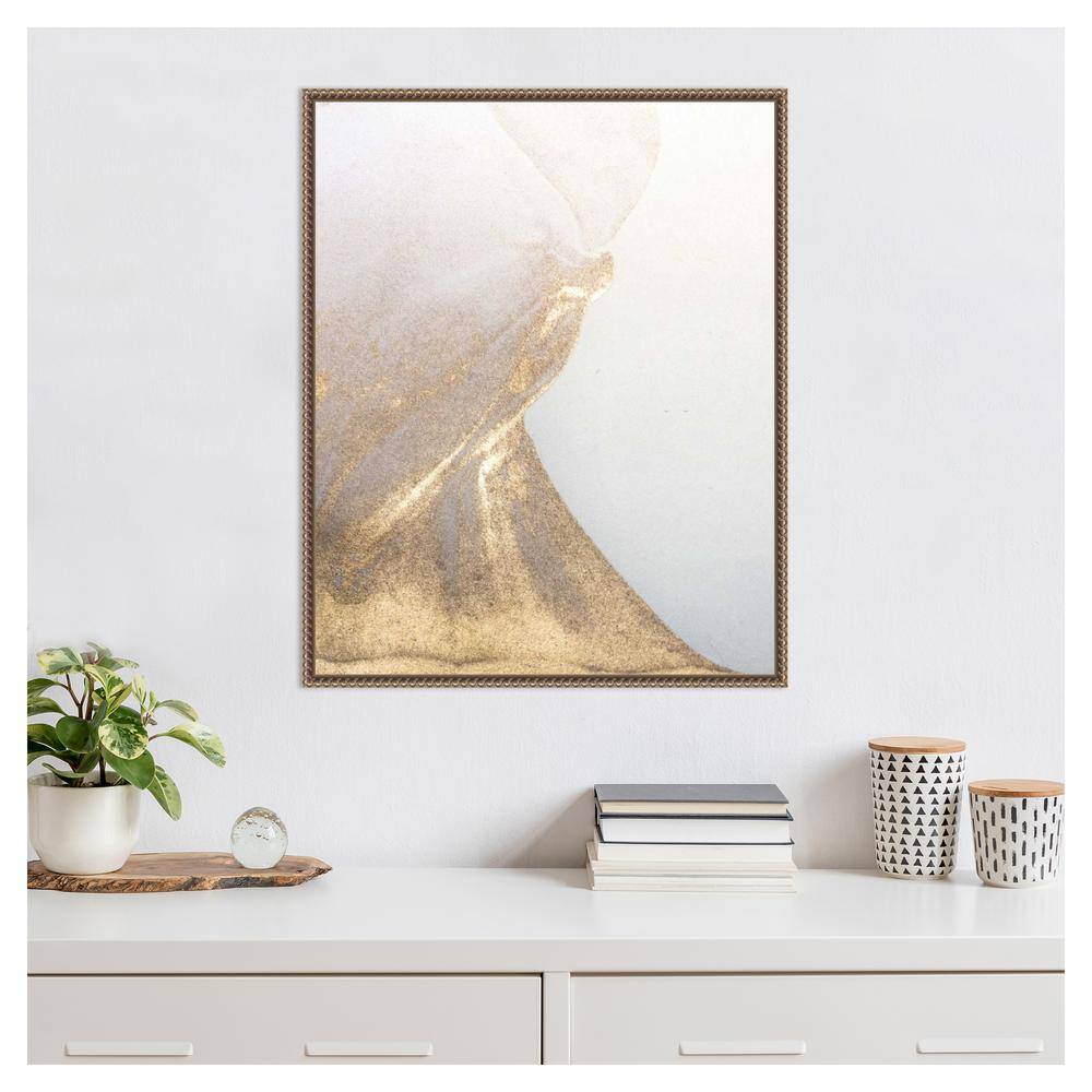 Gold Fusion VI Abstract Canvas Print with Bronze Floater Frame