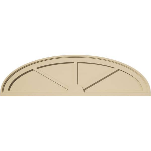 Ekena Millwork 42-in W x 11-1/2-in H x 2-in P Elliptical 3-SpokeSignature Urethane Pediment, Primed Tan