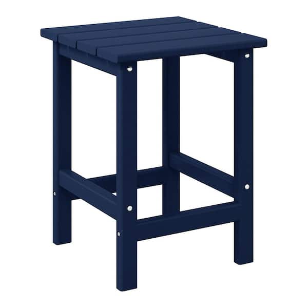WESTIN OUTDOOR Mason 18 in. Navy Blue Poly Plastic Fade Resistant Outdoor Patio Square Adirondack Side Table