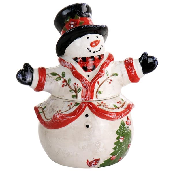GIBSON HOME Snowman Hug 8.5 in. Durastone Cookie Jar 985117463M - The Home  Depot