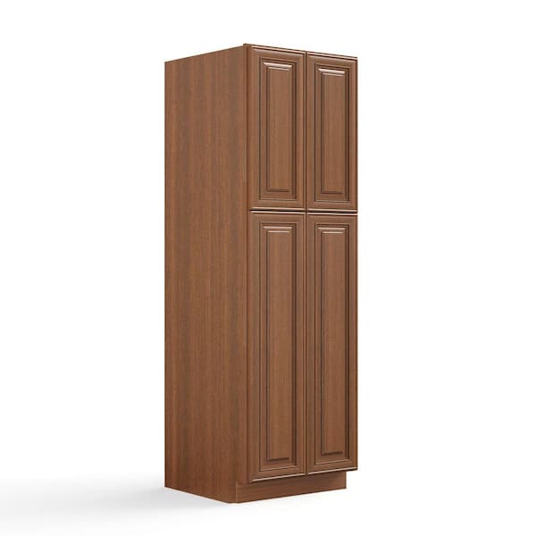 Hausvita 30 in. W x 24 in. D x 96 in. H in Cameo Scotch Plywood Ready to Assemble Floor Wall Pantry Kitchen Cabinet