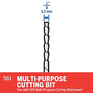 1/8 in. Rotary Tool Multi-Purpose Cutting Bit for Wood, Plastic, Fiberglass, Drywall, Aluminum, and Vinyl Siding