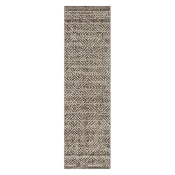 Sula Tex Gray/Cream 2 ft. x 7 ft. Geometric Indoor Runner Rug