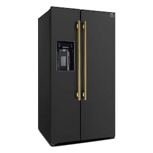 Espresso Salerno 36 in. Side-by-Side Black Refrigerator 20 cu.ft