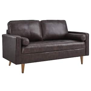 Valour 62 in. Brown Bonded Leather 2 Seat Loveseat