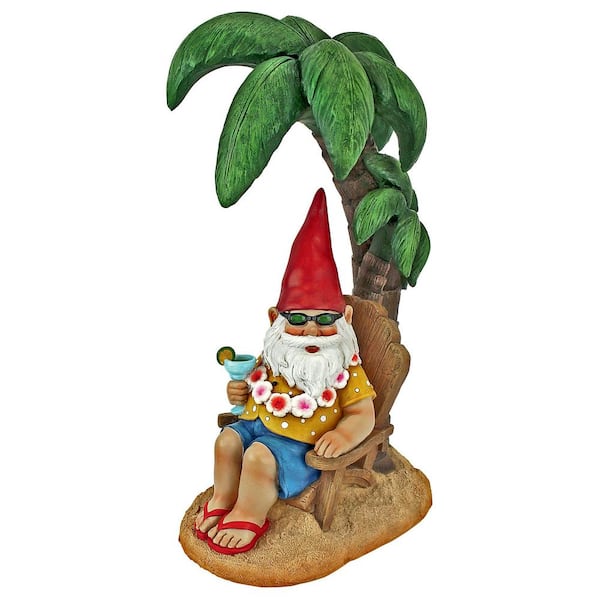 Design Toscano 16.5 in. H Beach Comber Gnome Dude Garden Statue