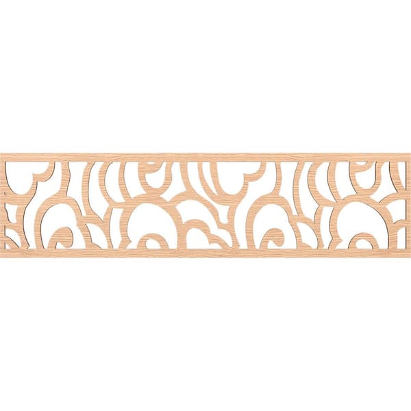 Ekena Millwork Springfield Fretwork 0.375 in. D x 47 in. W x 12 in. L Red Oak Wood Panel Moulding