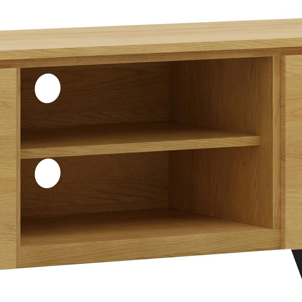 Lowry Modern Industrial Oak Veneer TV Stand with Storage