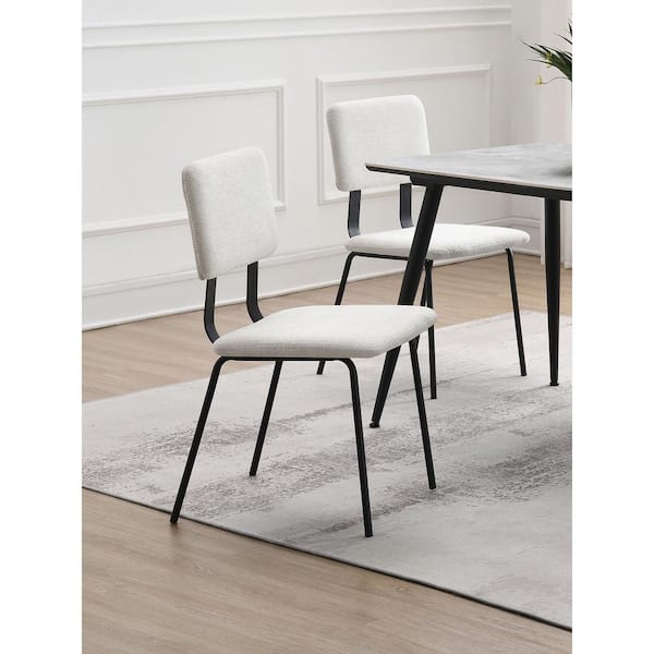 Coaster Calla White Fabric Upholstered Dining Side Chair (Set of 2)