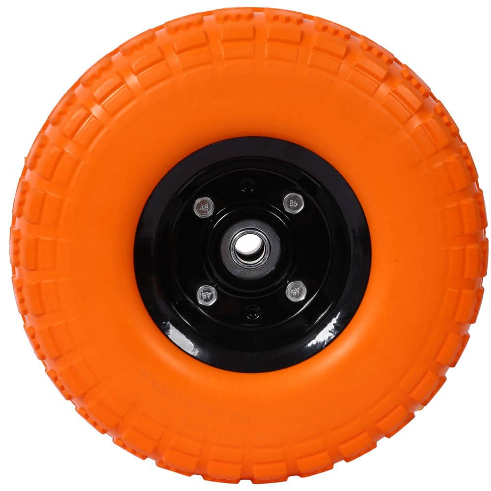 10 in. Diameter Tire in Orange with Black Rim and Heavy-duty Flat Free PU Foam price history on PriceWatchPro