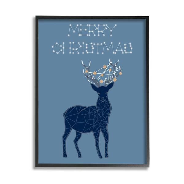 Stupell Industries Christmas Constellations Deer by Hannah Byatt 1-Piece Framed Graphic Print Animal Poster Art Print 20 in. x 16 in.