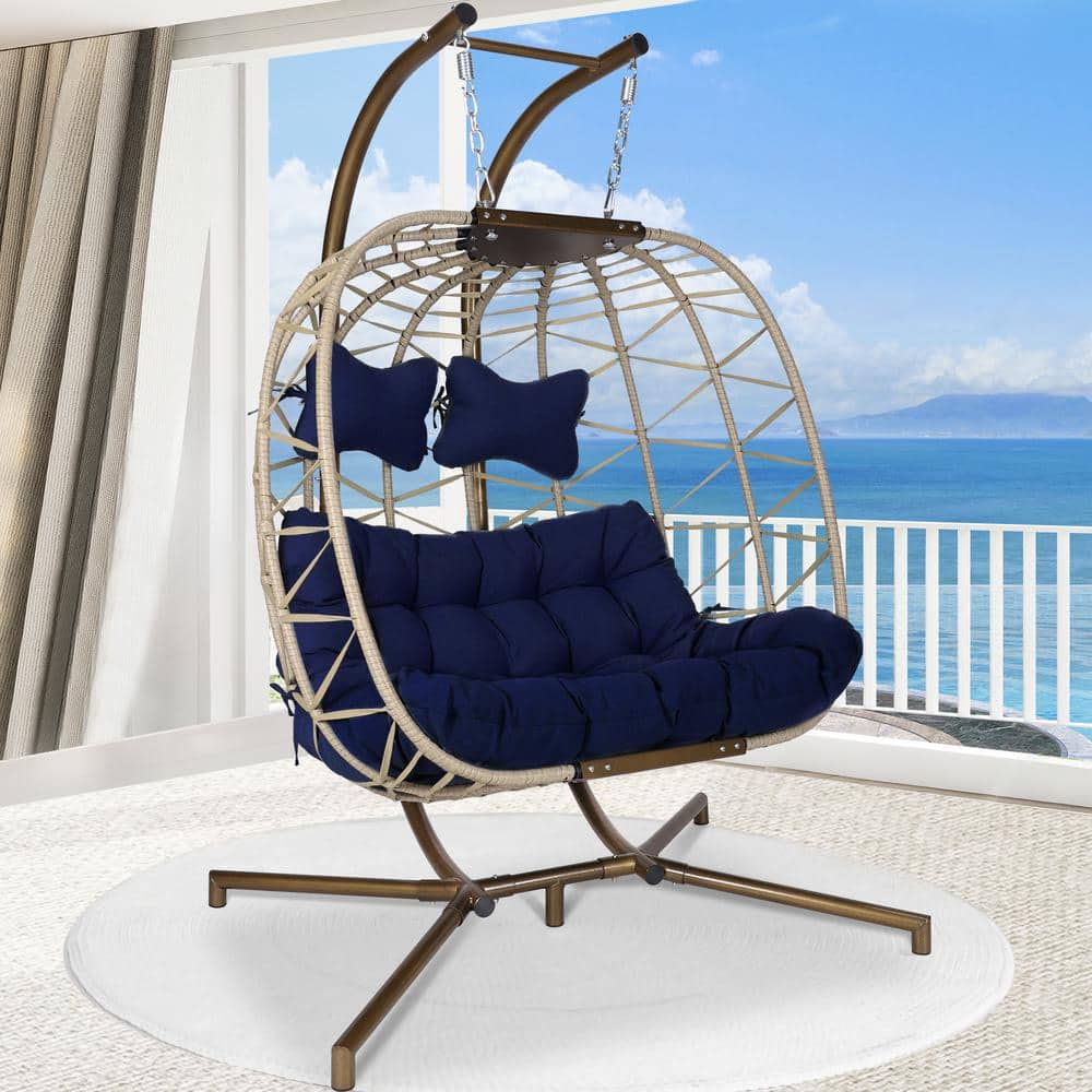 Stationary egg chair discount with cup holder