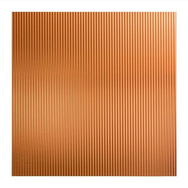 Fasade Rib 2 ft. x 2 ft. Vinyl Lay-In Ceiling Tile in Polished Copper