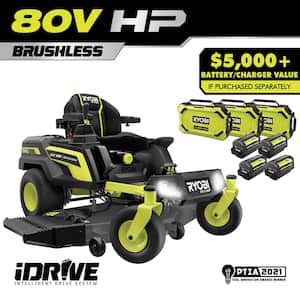 80V HP Brushless 54 in. Battery Electric Cordless Zero Turn Riding Mower (3) 80V Batteries (4) 40V Batteries and Charger