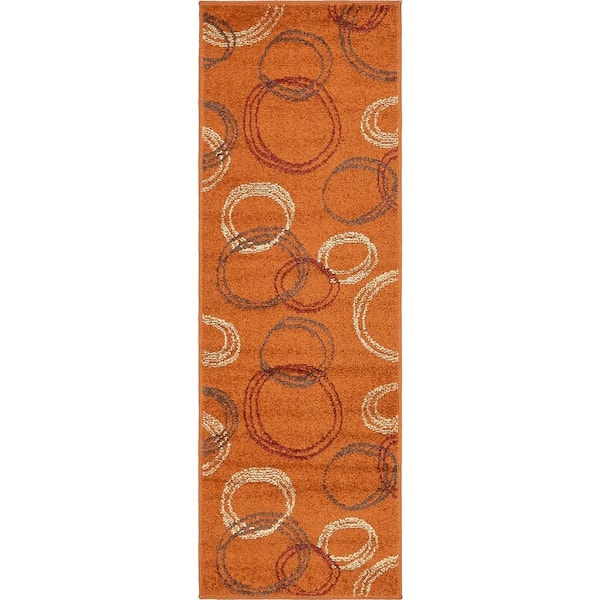 Unique Loom Autumn Cornucopia Terracotta 2' 0 x 6' 0 Runner Rug