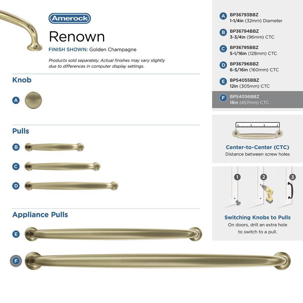 Golden Champagne Brushed Bronze Appliance Pull with Mounting Hardware