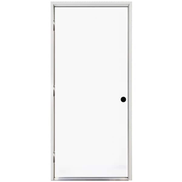 Steves & Sons 32 in. x 80 in. Element Series Flush Right-Hand Outswing White Primed Steel Prehung Front Door