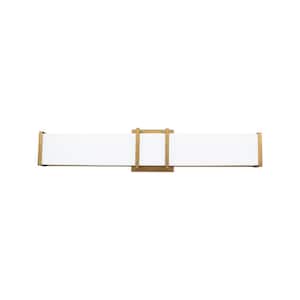Tomero 23.74 in. W x 4.74 in. H Brushed Gold Integrated LED Bathroom Vanity Light Bar with White Acrylic Diffuser
