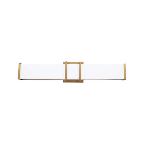 Tomero 23.74 in. W x 4.74 in. H Brushed Gold Integrated LED Bathroom Vanity Light Bar with White Acrylic Diffuser Eglo Vanity Lighting