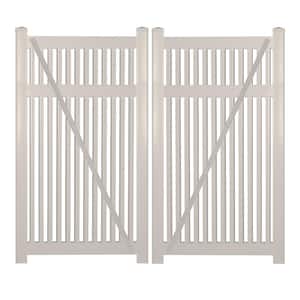 Williamsport 10 ft. W x 5 ft. H Tan Vinyl Pool Fence Double Gate Kit Includes Gate Hardware