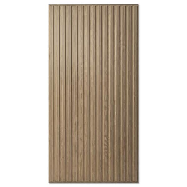 Art3dwallpanels Slat Design Walnut 2 ft. x 4 ft. Decorative PVC Drop Ceiling Tiles for Interior Wall Decor (96 sq.ft./Case)