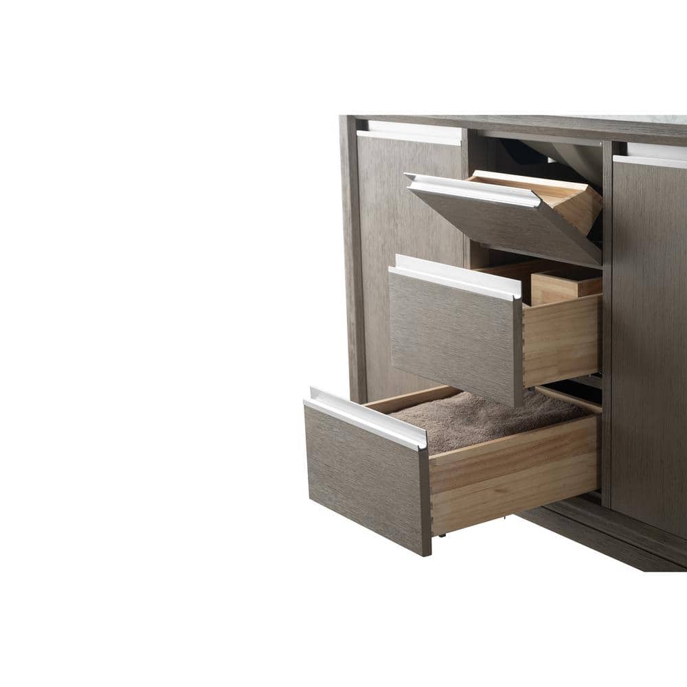 Driftwood Gray 48" Single Sink Bathroom Vanity with Engineered Marble Top