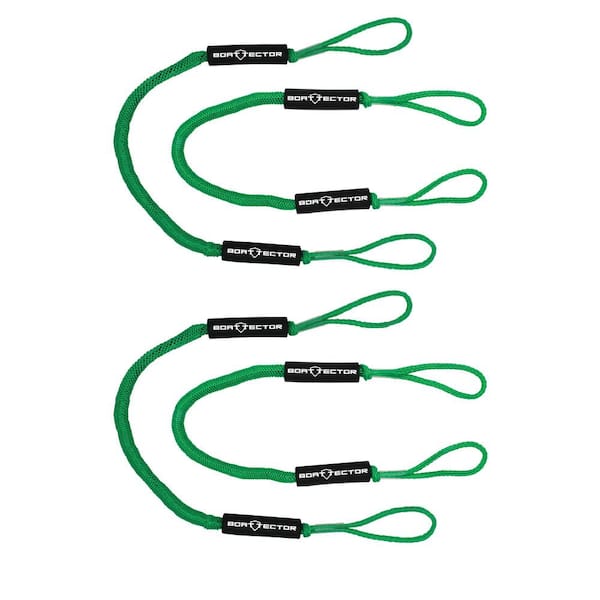 Extreme Max BoatTector Bungee Dock Line Value 4-Pack - 5 ft., Green