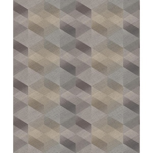 Anthracite 3D Rhombus Stripe Print Non-Woven Paste the Wall Textured Wallpaper 57 Sq. Ft.