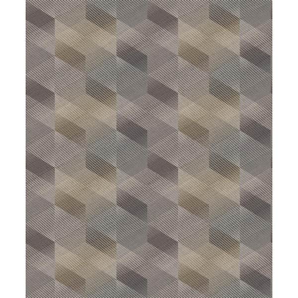 Walls Republic Anthracite 3D Rhombus Stripe Print Non-Woven Paste the Wall Textured Wallpaper 57 Sq. Ft.