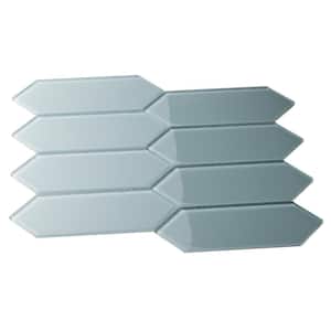 Picket Hexagon Glass Subway 3 in. x 9 in. x 6 mm Wall Tile – Slate (5 Piece, 5.8 sq. ft.)
