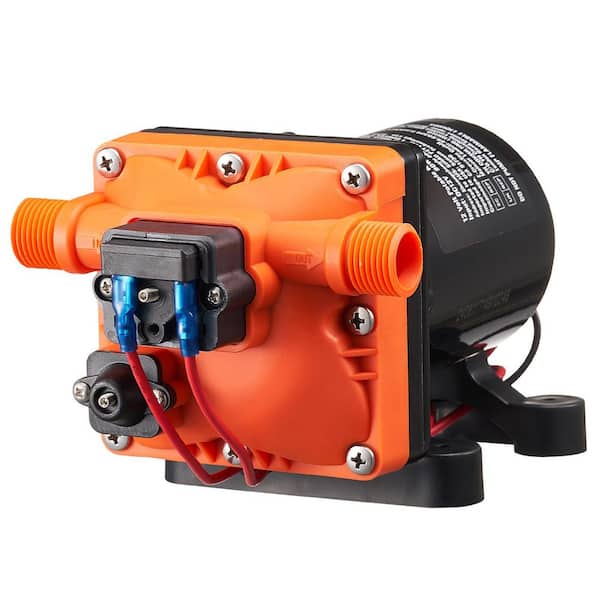 SKYSHALO 12-Volt Diaphragm Pump, 1/2 in. MNPT for RV/Yacht, 3 GPM, 4-Chamber DC Water Pump with Auto Pressure Switch 40-100 PSI