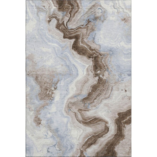 Mayfield Premium Machine Washable Abstract AMF1862 Taupe 3 ft. x 4 ft. Area Rug