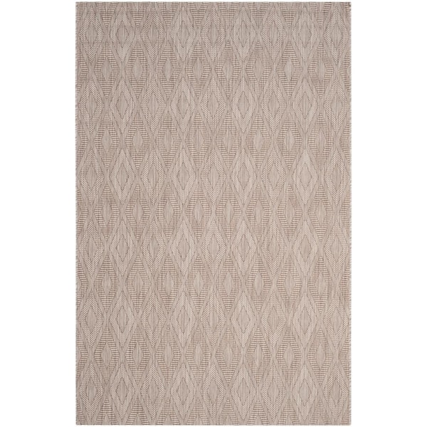 SAFAVIEH Courtyard Beige 7 ft. x 10 ft. Solid Indoor/Outdoor Patio  Area Rug