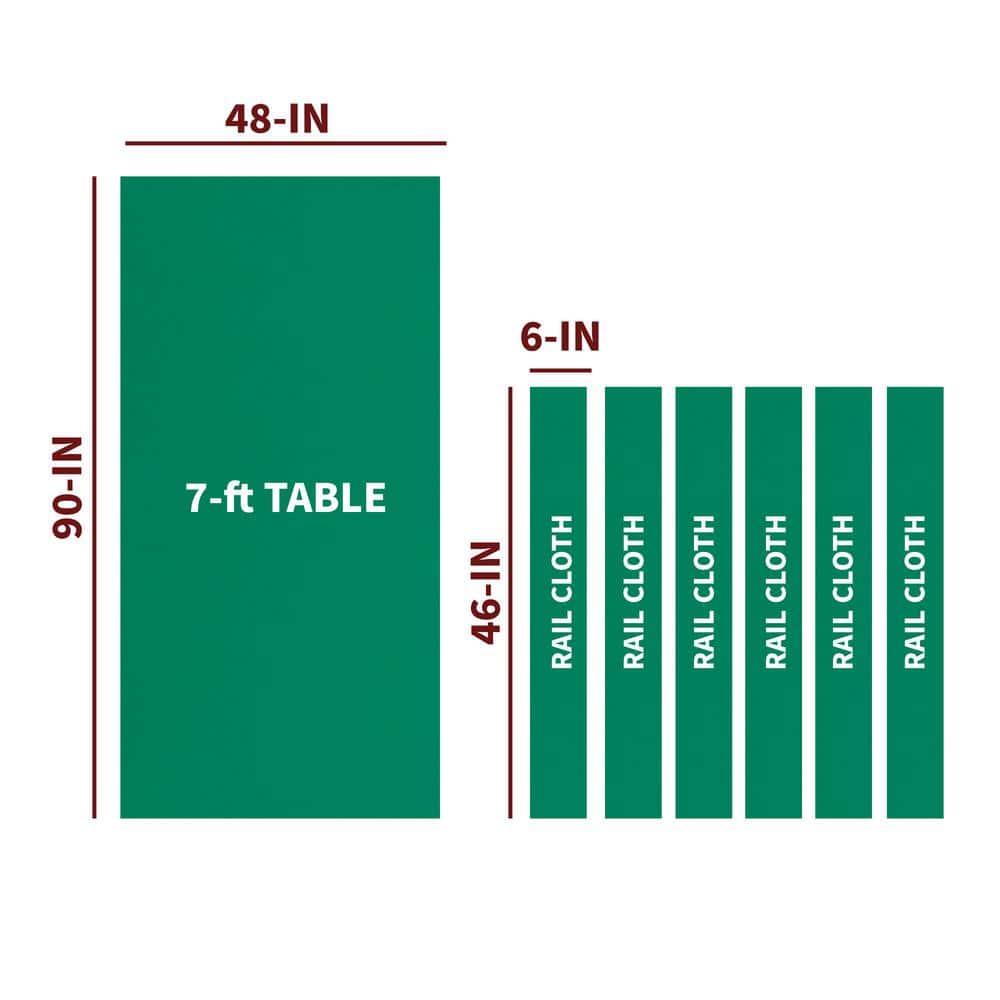 Championship Green Wool Nylon 7-ft Pool Table Felt