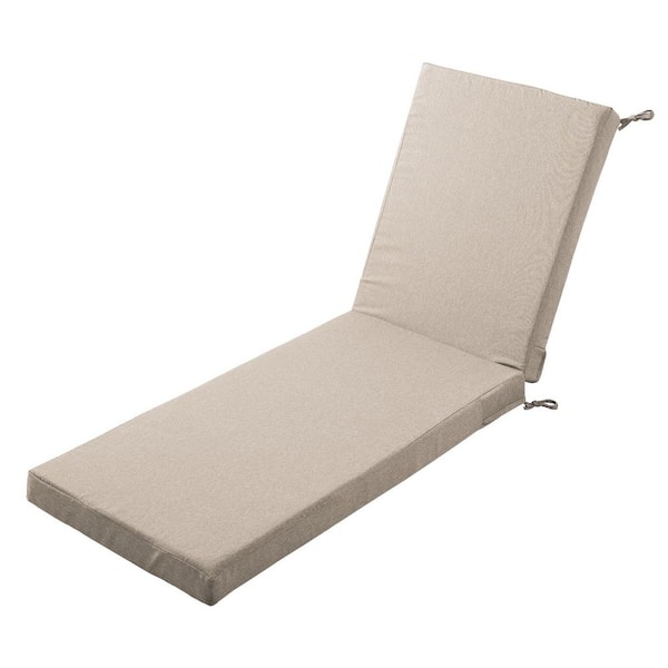72 in. x 22.4 in. x 3.5 in. Outdoor Water-Resistant Replacement Chaise Lounge Seat Cushion Sand-Beige