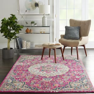 Passion Pink 5 ft. x 7 ft. Persian Vintage Area Rug