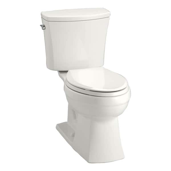 KOHLER Kelston Comfort Height 2-Piece 1.28 GPF Single Flush Elongated Toilet with AquaPiston Flushing Technology in White