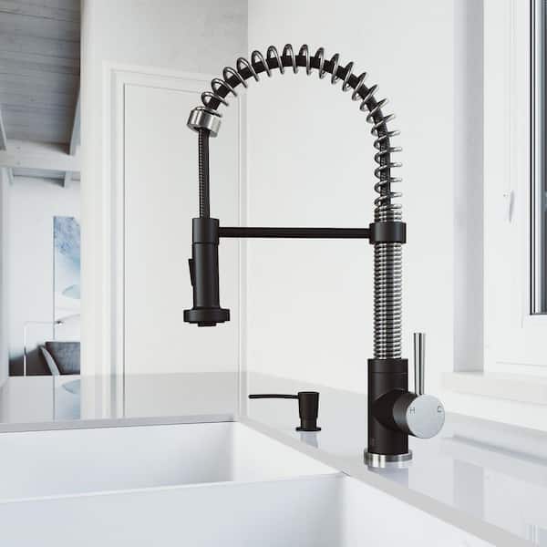 VIGO Edison Single Handle Pull-Down Sprayer Kitchen Faucet Set