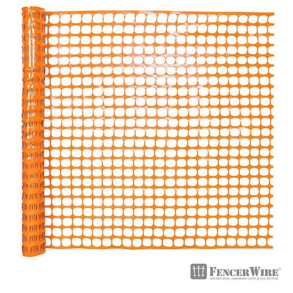 Fencer Wire 4 ft. x 100 ft. Outdoor Snow Fence, Plastic Safety Mesh, Temporary Garden Netting for Poultry in Orange