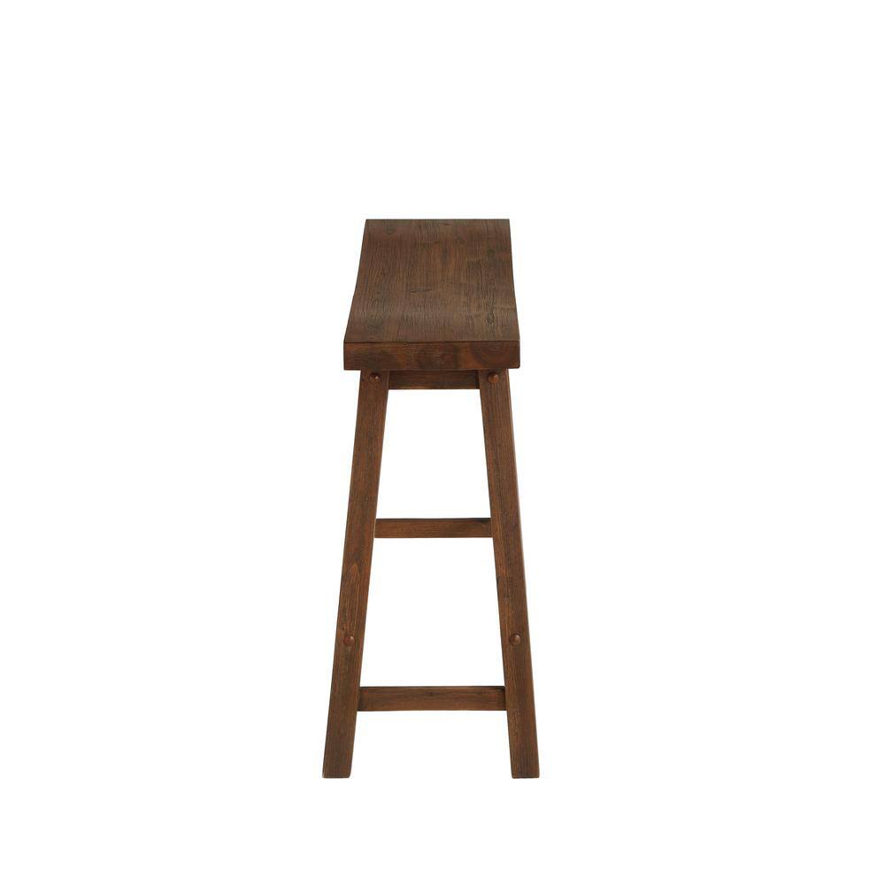 Sonoma Rustic Chestnut Wire-Brush Saddle Bench