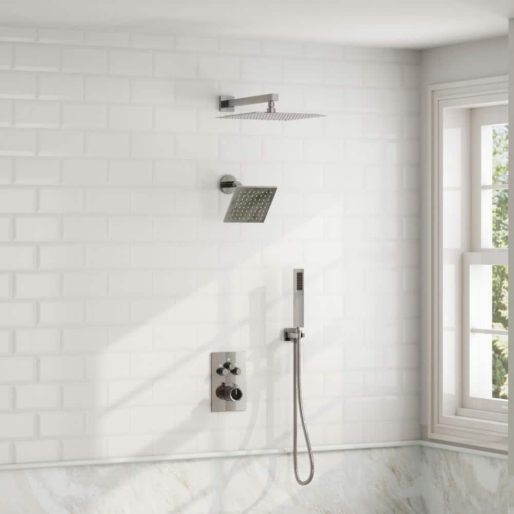 Multiple Press 12 in. Triple Handle 7-Spray Shower Faucet 2.5 GPM with Anti Scald in. Chrome Valve Included price history on PriceWatchPro
