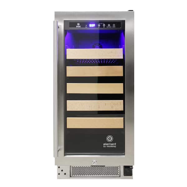 15 in. 25-Bottle Single-Zone Wine Cellar Cooling Unit in Stainless Steel