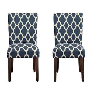 Parsons Navy Blue Geo Brights Upholstered Dining Chair (Set of 2)