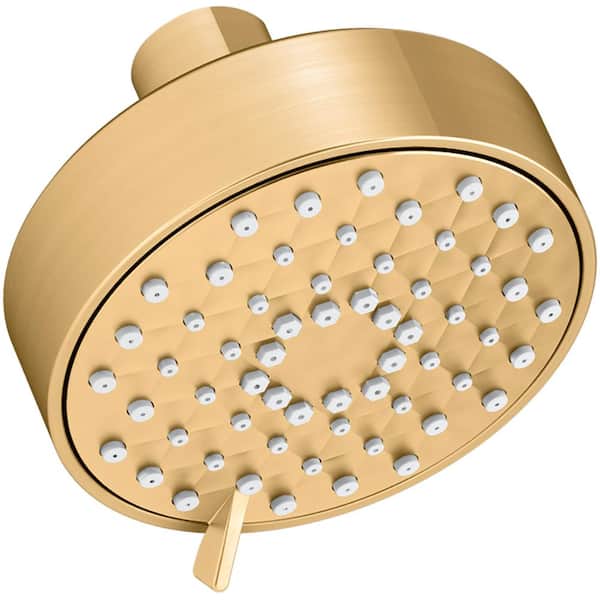 KOHLER Awaken 3-Spray Patterns with 1.7 GPM 3.56 in. Wall Mount Fixed Shower Head in Vibrant Brushed Moderne Brass