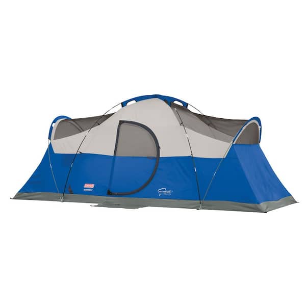 Coleman 8-Person Montana Cabin Camping Tent with Hinged Door, Blue
