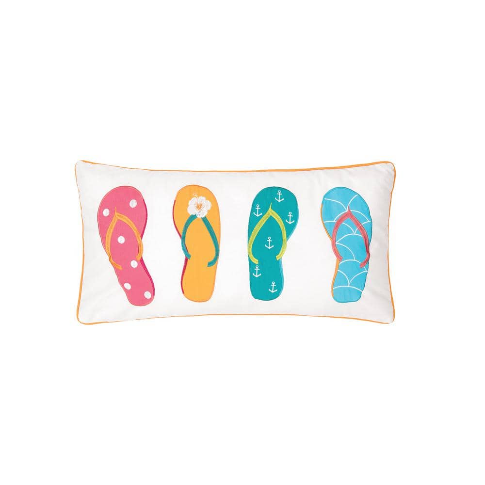 C&F HOME 12 in. x 24 in. 4 Flip Flops Pillow 86156174 The Home Depot