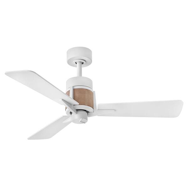 HINKLEY - Atticus 42.0 in. Indoor/Outdoor Integrated LED Matte White Ceiling Fan with Remote Control