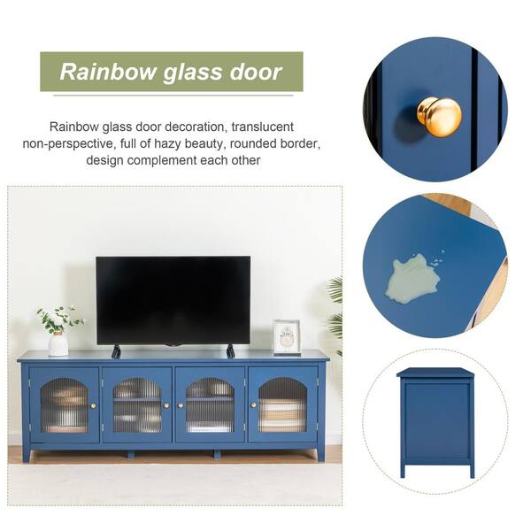 CSC DECOR INC Blue TV Stand Fits TV's up to 70 in. Media Console