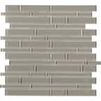 Smoky Sky Interlocking 12 in. x 13.25 in. Glossy Glass Patterned Look Wall Tile (10 sq. ft./Case)