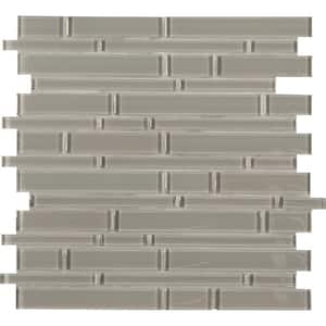 Smoky Sky Interlocking 12 in. x 12 in. x 8 mm Glass Mesh-Mounted Mosaic Tile (10 sq. ft. / case)